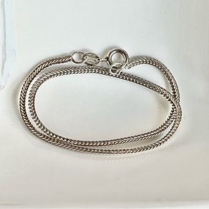 Sterling Silver Bracelet Stamped 925 Italy 8.25 Inch Vintage Viking Knit Chain